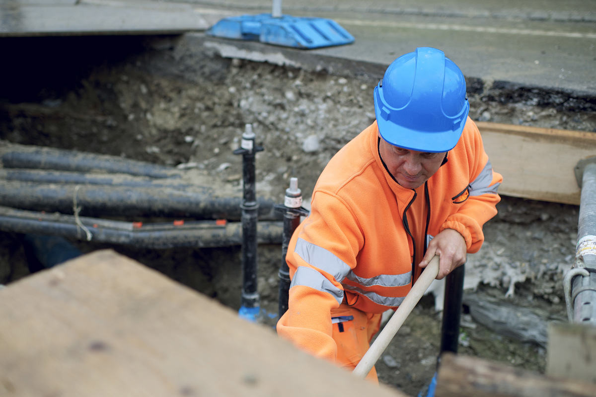 Bauarbeiter bei der Arbeit