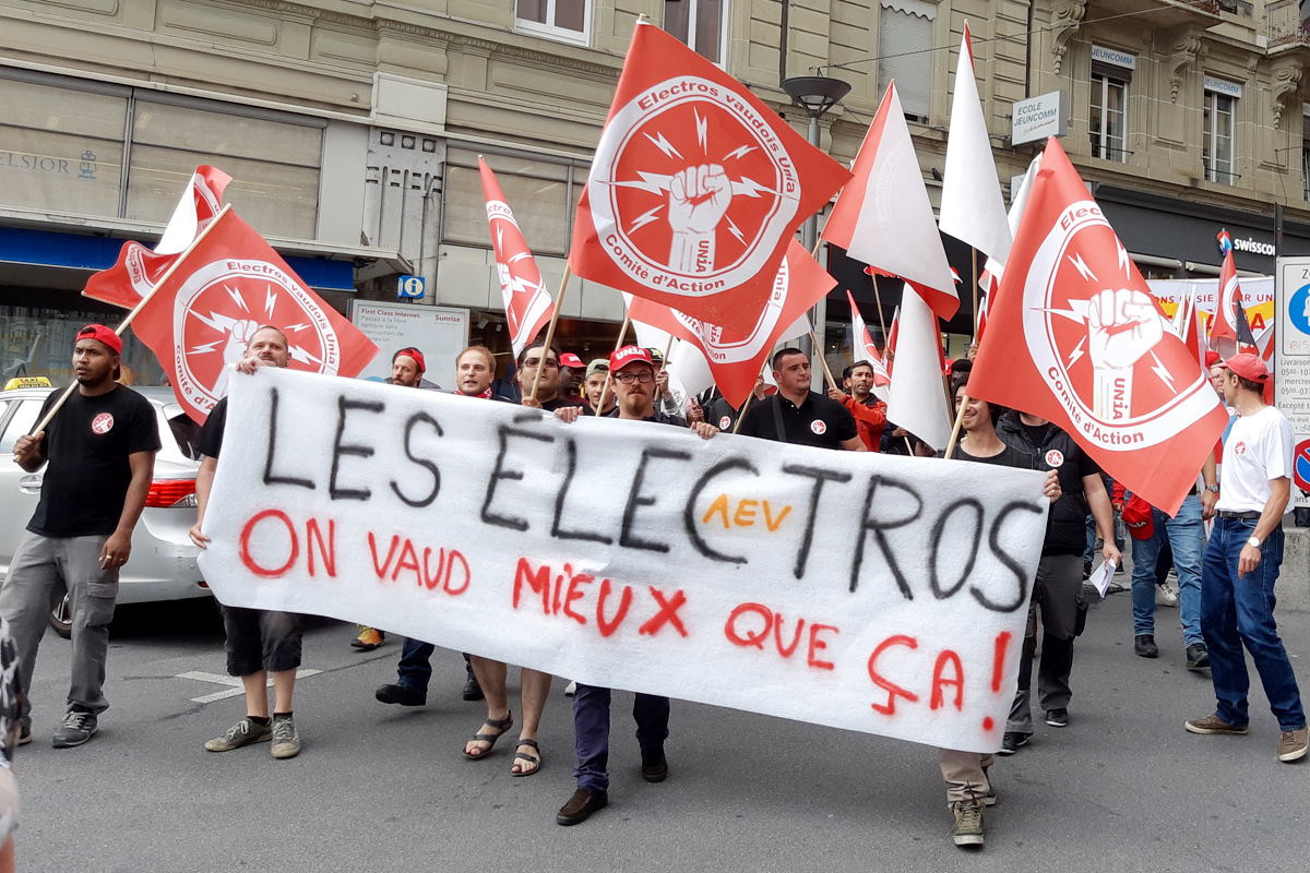 Manifestation d’électricien-ne-s