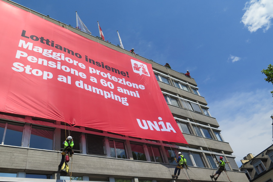 Grossdemo der Bauarbeiter in Zürich