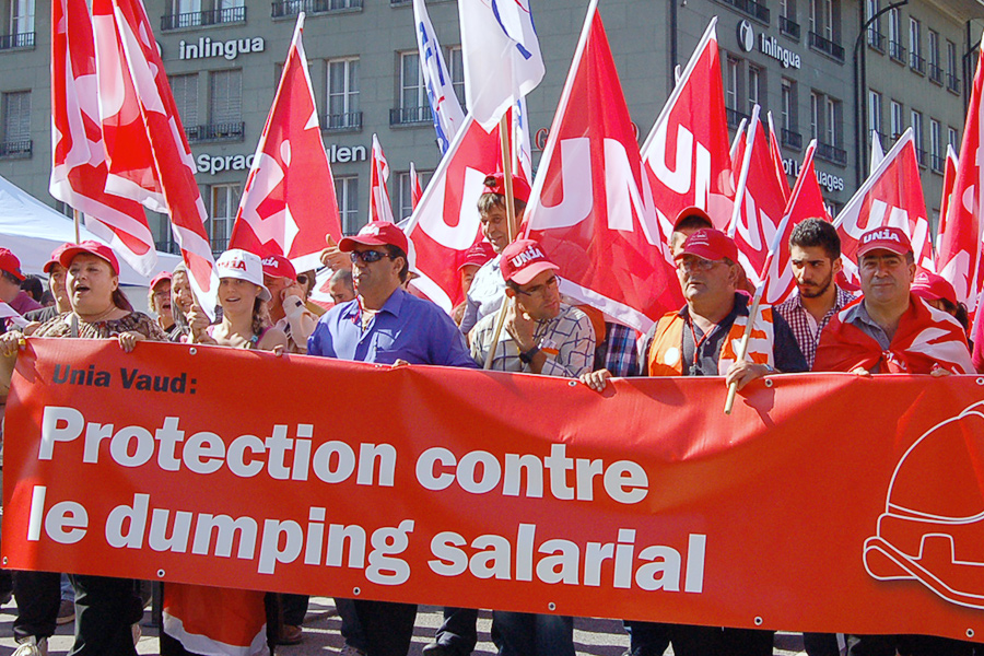 Manifestation contre le dumping salarial
