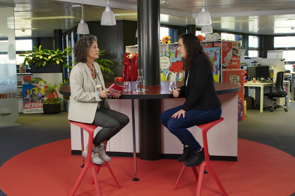 Silvia Locatelli et Virginie Pilault lors de l’enregistrement d’Industrie News.