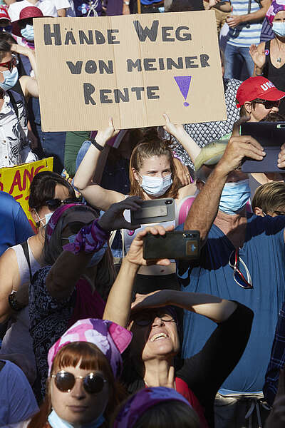 Demo gegen die Rentenreform