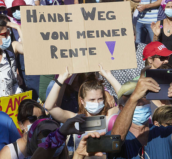Demo gegen die Rentenreform
