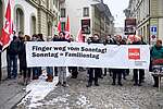 Manifestation d'Unia contre le travail dominical à Berne