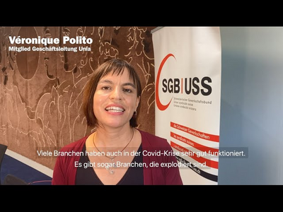 Véronique Polito von der Unia-Geschäftsleitung fordert für das Jahr 2012 100 Franken mehr Lohn für alle