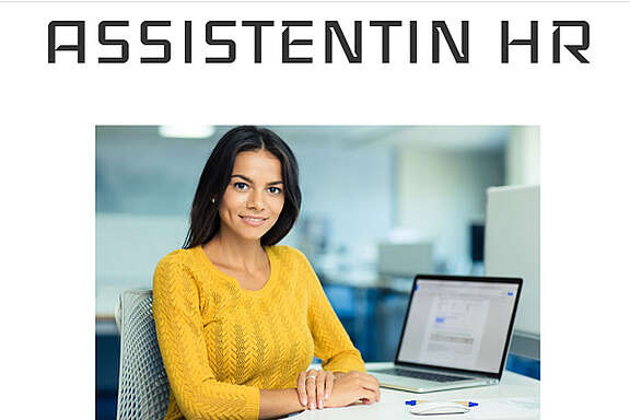 Ausschnitt der Website mit Stellenangebot