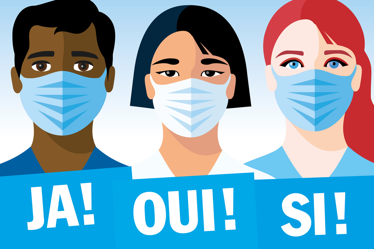 Dessin de trois soignants