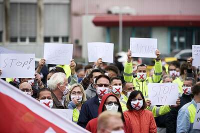 Action de protestation des employé-e-s de General Electric