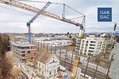 foto di un cantiere et il logo SIAC  