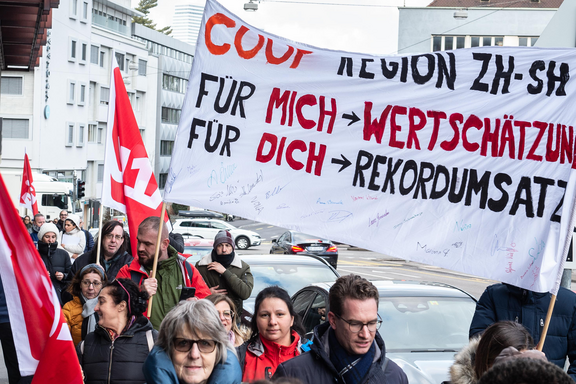 Aktion von Coop-Angestellten in Basel