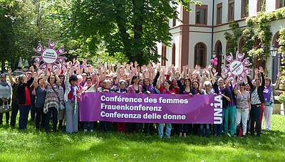 Le donne di Unia discutono questioni inerenti al futuro dell’organizzazione e alla ripartizione del lavoro.