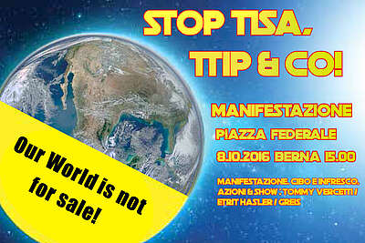 TiSA e TTIP: tutti i servizi sarebbero dati in pasto agli interessi privati.