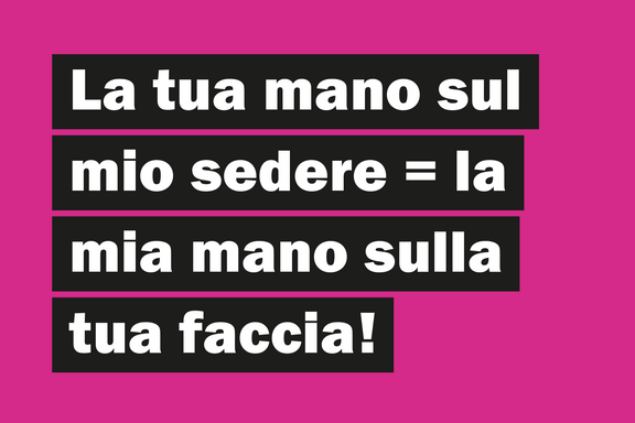 Adesivo con il testo: 