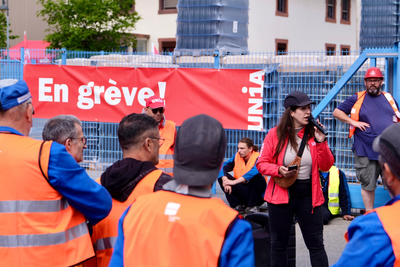Le personnel de Vetropack « en grève » avec une secrétaire syndicale d'Unia