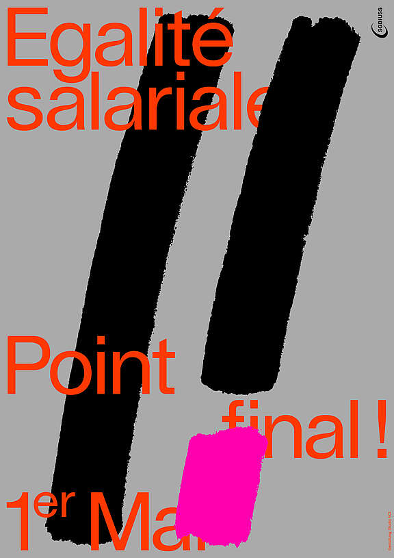 Affiche 1er mai 2018 de USS: Égalité salariale. Point barre!