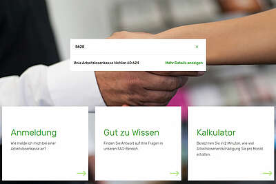 [Translate to Français:] Screenshot ohne-arbeit.ch
