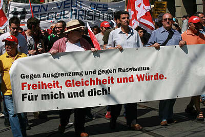 Manifestation contre le racisme et la discrimination.