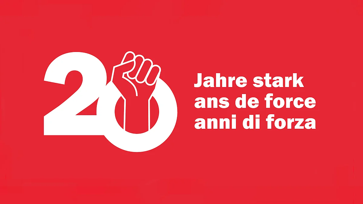 Logo "20 anni di forza"