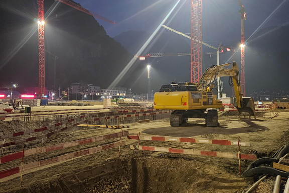 Un chantier tessinois déserté lors de la première journée de protestation dans la construction