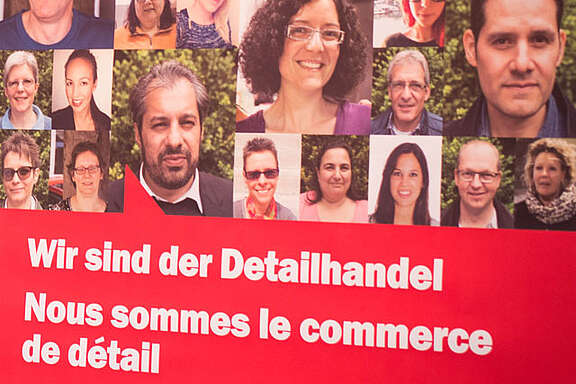 Plakat: Wir sind der Detailhandel!