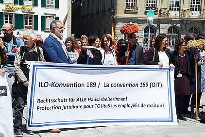 Manifestation pour le respect de la Convention 189 de l'OIT
