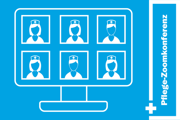 Visual Zoom-Konferenz mit Pflegepersonal