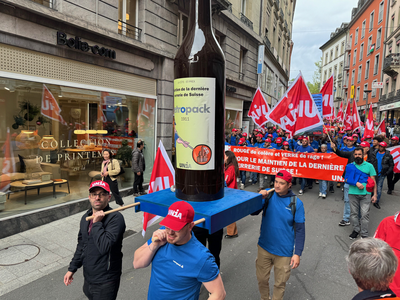 Les salarié-e-s de Vetropack au 1er mai à Lausanne (Olivier Vogelsang)