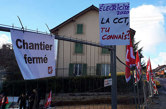 Grève sur un chantier à Treycovagnes (VD)