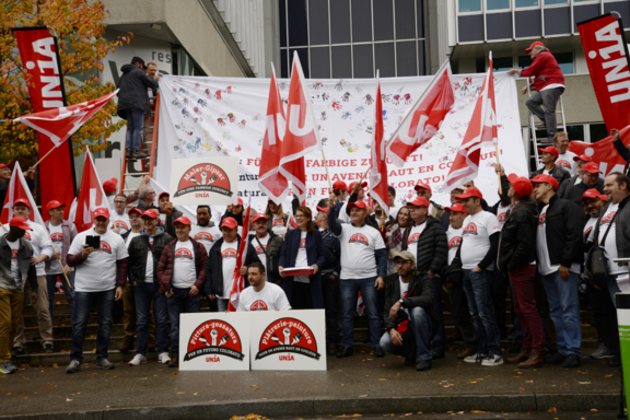 Unia-Aktion im Maler-Gipsergewerbe