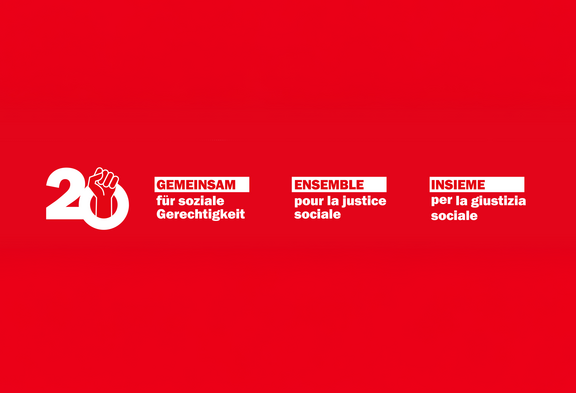 Logo del Congresso Unia 2025: «Insieme per la giustizia sociale»