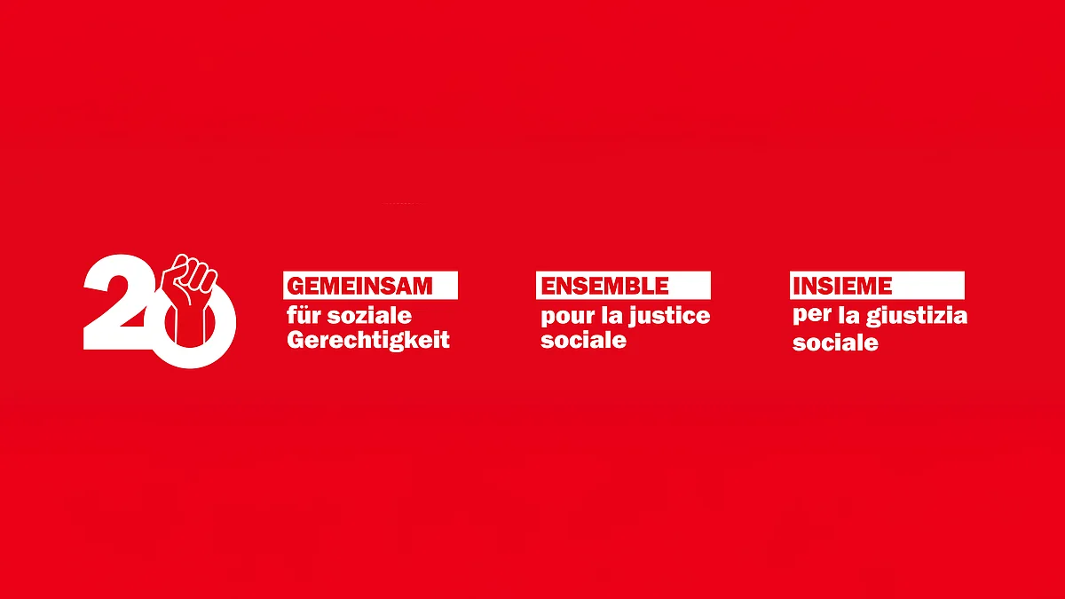 Logo del Congresso Unia 2025: «Insieme per la giustizia sociale»