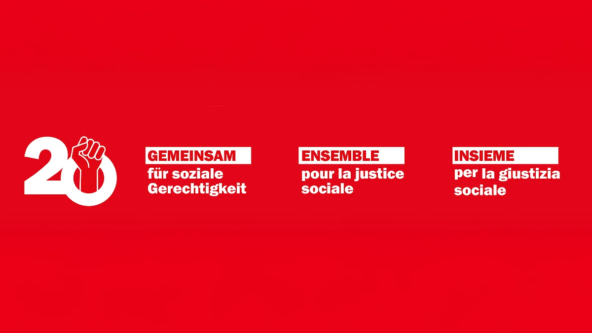 Logo del Congresso Unia 2025: «Insieme per la giustizia sociale»