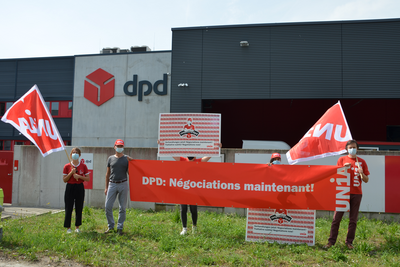 Action de protestation d'Unia à Buchs