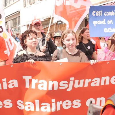 Unia-Demonstration für einen Mindestlohn im Kanton Jura. 