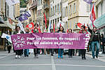 Affiche à Neuchâtel: Pour les femmes du respect! Pas de salaires au rabais!