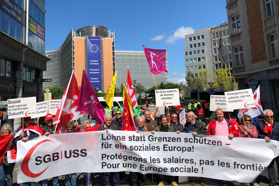 Manif de l'ETUC à Bruxelles