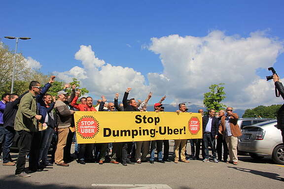 Azione contro Uber a Ginevra nel maggio 2016
