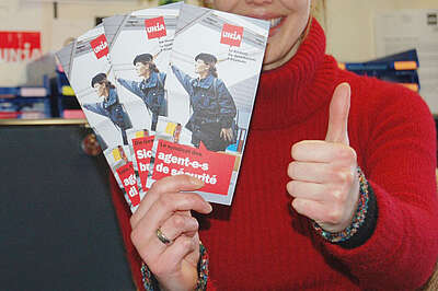 Tract d'Unia pour les employé-e-s de la branche de la sécurité