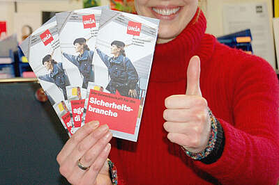 Unia-Flyer für die Arbeitnehmenden in der Sicherheitsbrache