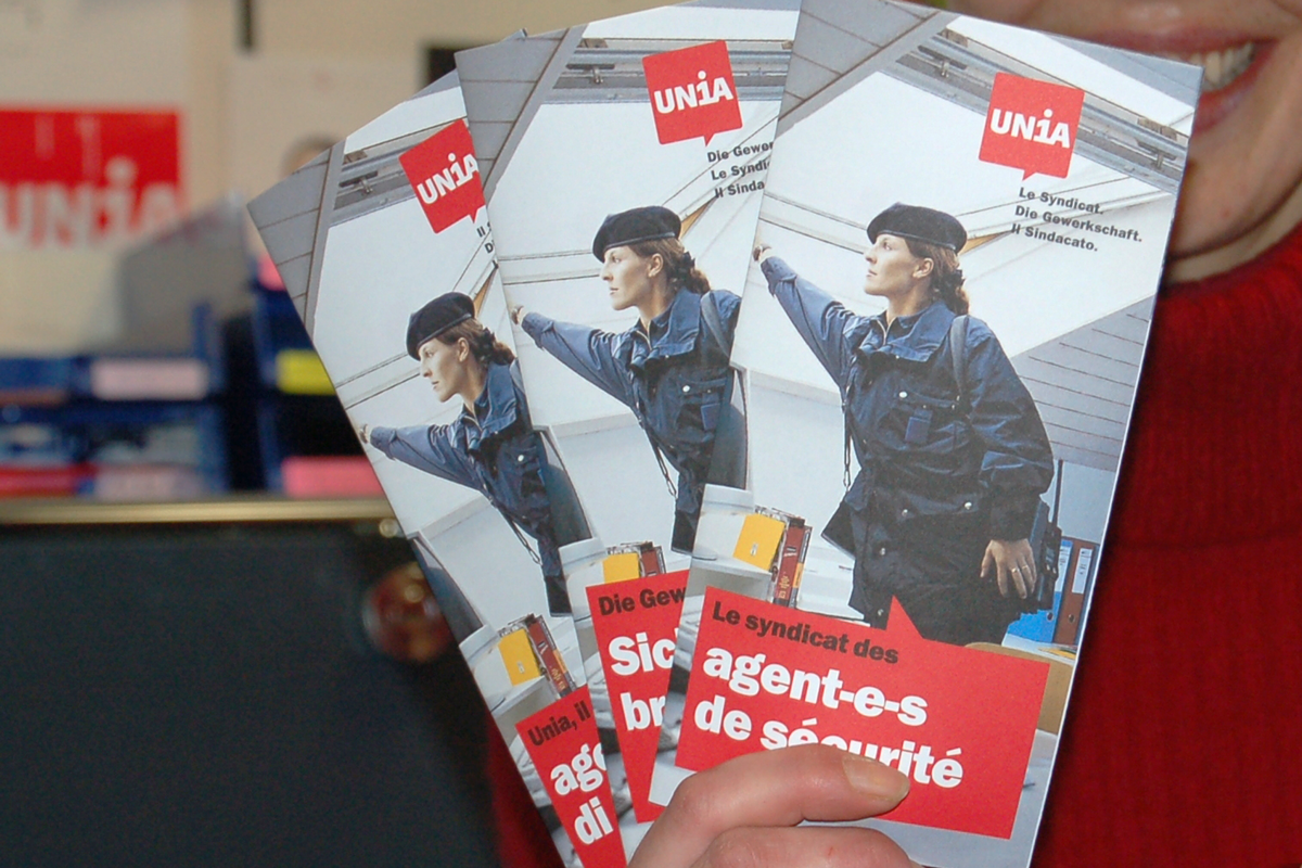 Flyers Unia pour la branche de la sécurité privée