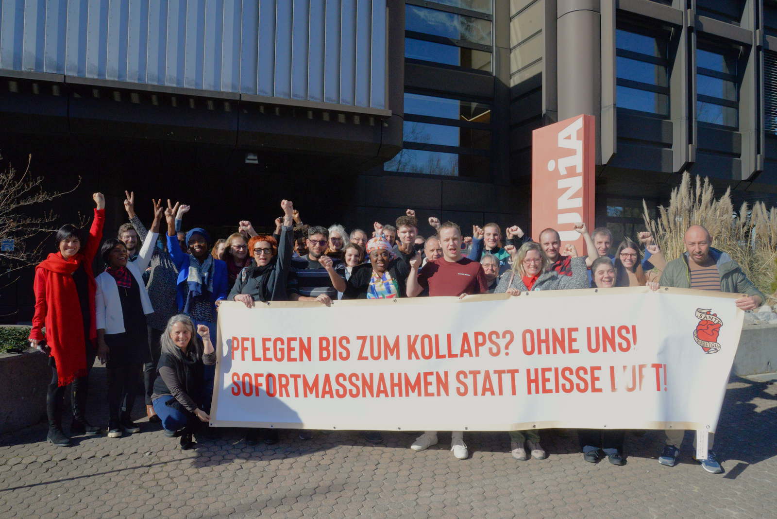 Pflegende an der Branchenkonferenz der Unia vom 20. Februar 