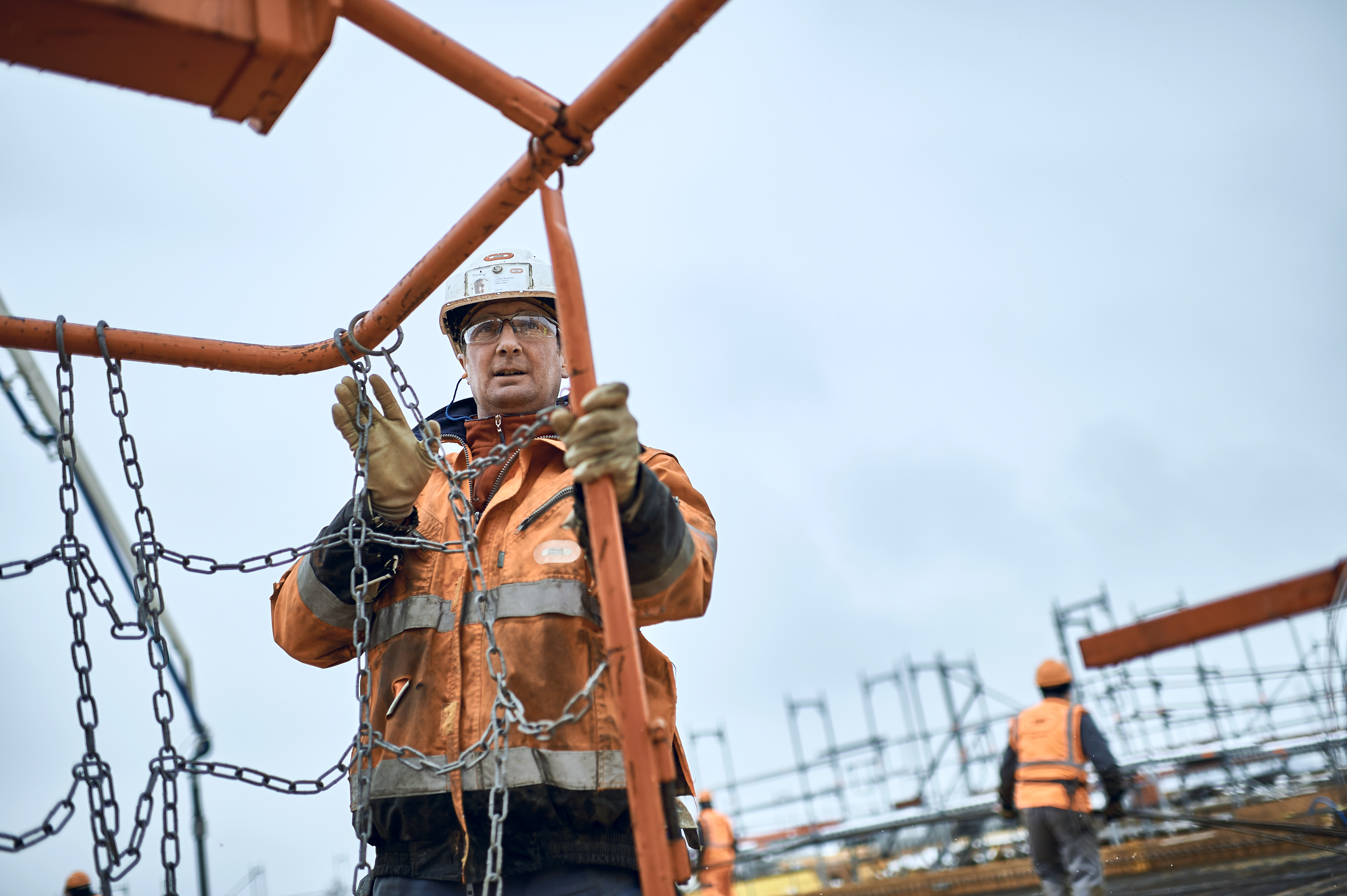 Travailleur de la construction sur un chantier