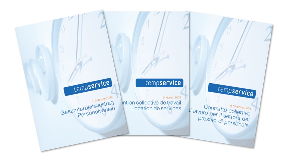 trois exemplaire imprimés de la CCT Location de services