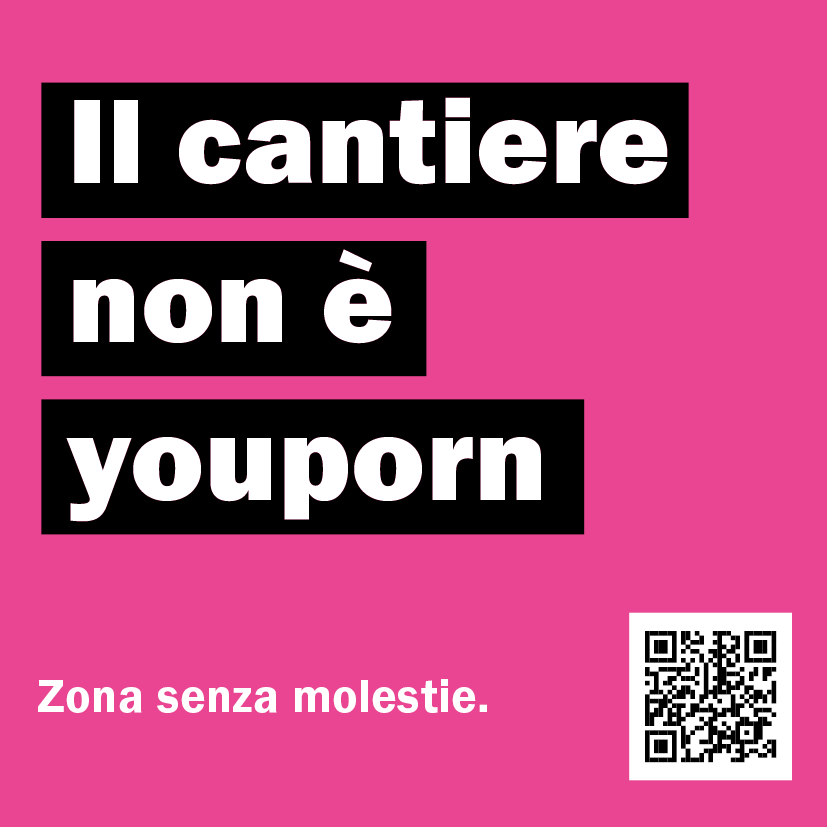 Adesivo: «Il cantiere non è youporn»